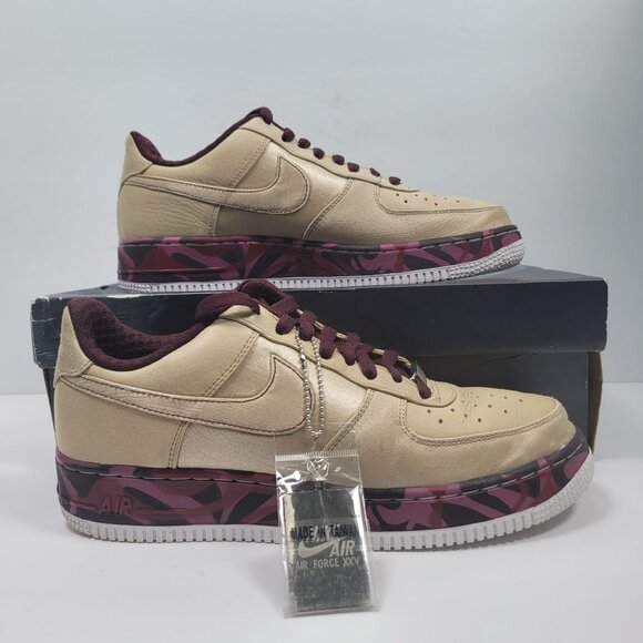 Nike Shoes - Nike Air Force 1 Premium 07 Women's Burgundy Gold Sneakers 315186-221 US Size 9